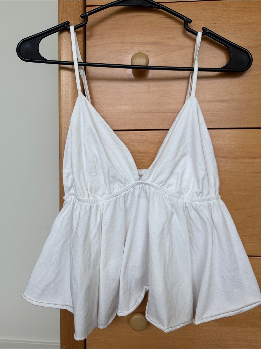 wild fable White V-Neck Spaghetti Strap Peplum Camisole Going Out Top